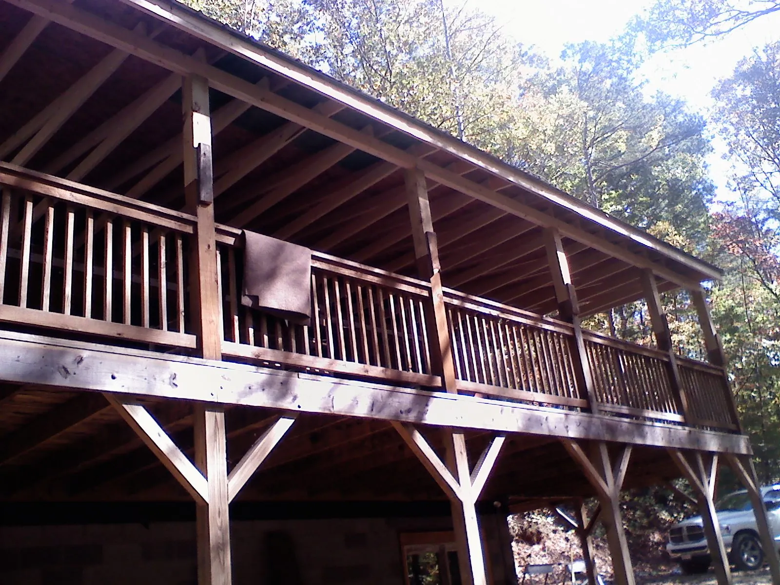 Timber framing under a new elevated porch and deck — Roof Leak Repair in Chancellor by Roofing Brothers